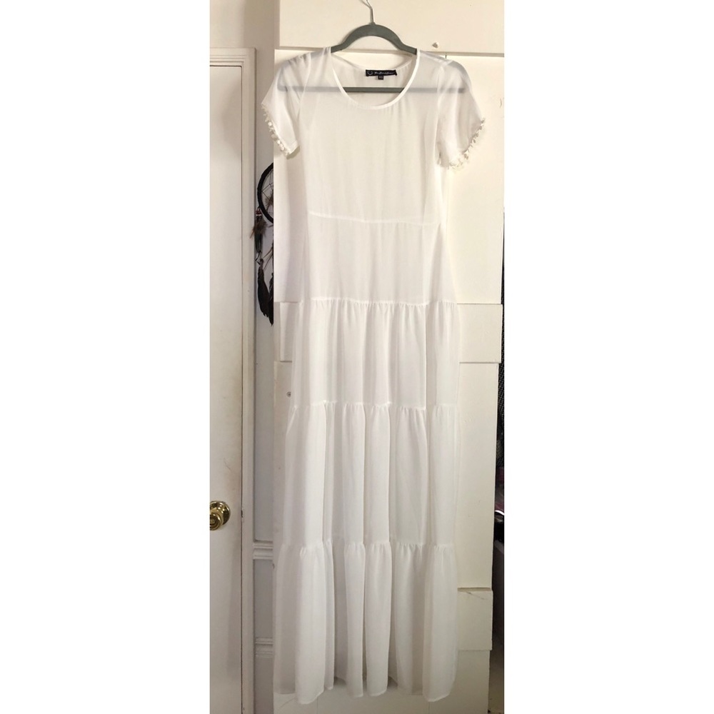 🔥 for love of lemons white sheer maxi dress
